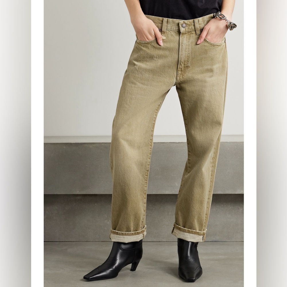 R13 Boyfriend Jean, Moss Green, size 28